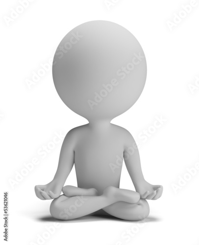 Illustration: 3d small people - meditation pose 3d small people - meditation pose