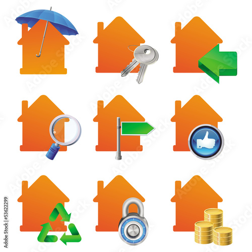 Vector: Vector real estate cocnept - house icons Vector real estate cocnept - house icons