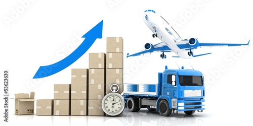 Illustration: (SCHEDULE) of road transport 3-d visualization (SCHEDULE) of road transport 3-d visualization