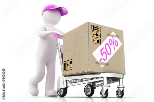 Illustration: 3d people - delivery 3d people - delivery
