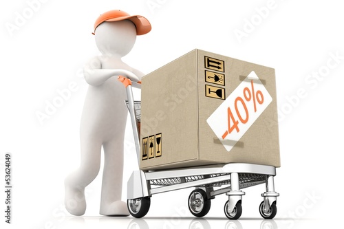 Illustration: 3d people - delivery 3d people - delivery