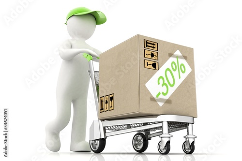 Illustration: 3d people - delivery 3d people - delivery