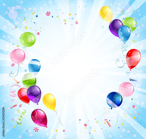 Vector: Birthday background with balloons Birthday background with balloons