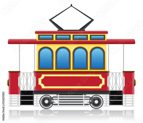 Vector: old retro tram vector illustration old retro tram vector illustration