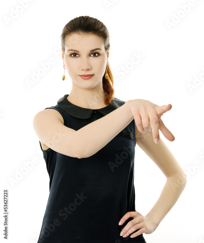 Photo: woman pointing woman pointing