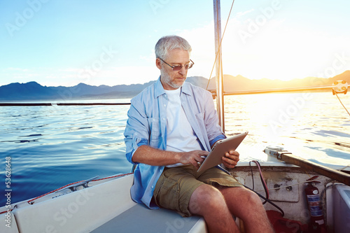 Photo: tablet computer on boat tablet computer on boat