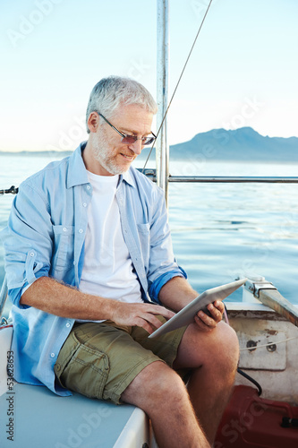 Photo: tablet computer on boat tablet computer on boat