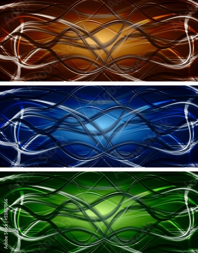 Vector: Dark waves vector banners Dark waves vector banners