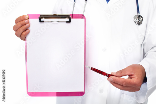 Photo: Doctor with a banner. Doctor with a banner.