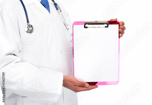 Photo: Doctor with a banner. Doctor with a banner.