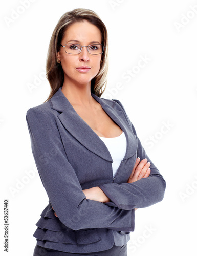 Photo: Business woman with eyeglasses. Business woman with eyeglasses.