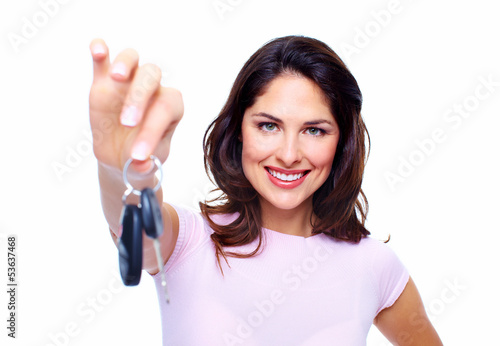 Photo: Woman with a car keys. Woman with a car keys.