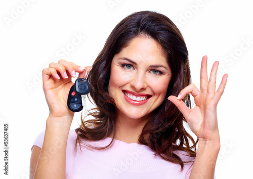 Photo: Woman with a car keys. Woman with a car keys.