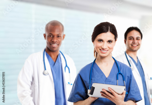 Photo: Nurse using a digital tablet Nurse using a digital tablet