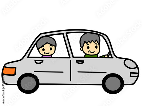 Illustration: シニア 運転手 シニア 運転手