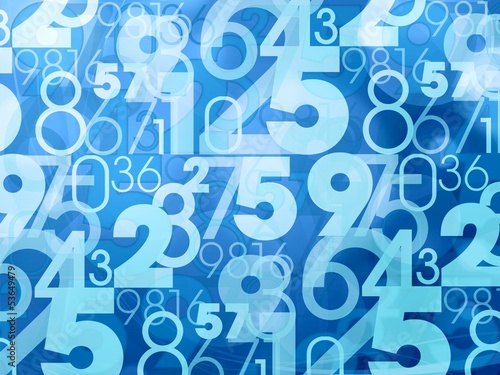Illustration: blue abstract numbers blue abstract numbers