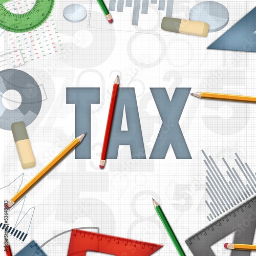 Illustration: tax financial business background tax financial business background
