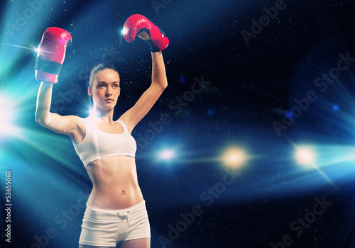Photo: Young boxer woman Young boxer woman