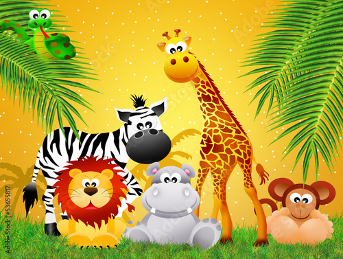 Illustration: Wild animals in the forest Wild animals in the forest