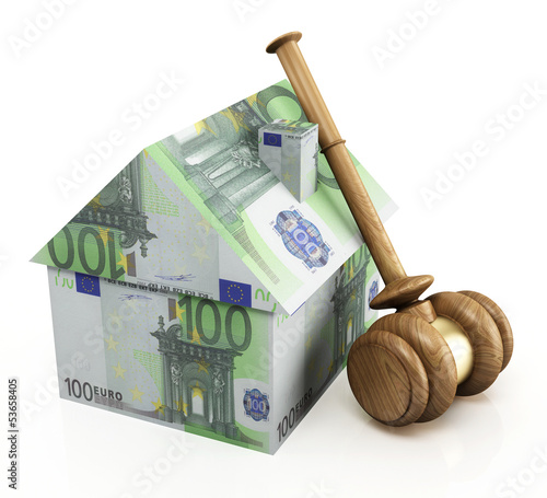 Illustration: Real estate auction euro Real estate auction euro