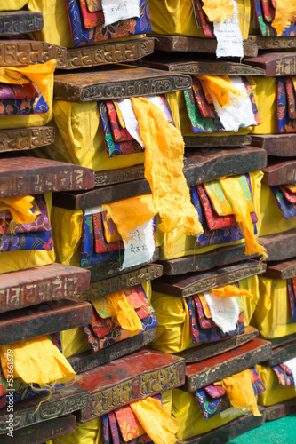 Photo: Old Tibetan Sacred text stored in precious box Old Tibetan Sacred text stored in precious box