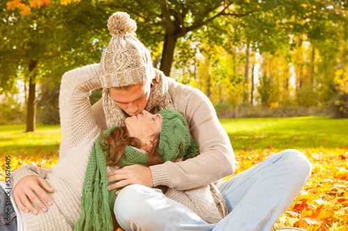 Photo: young couple lying young couple lying