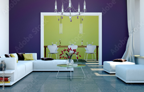 Illustration: Wohn- und Esszimmer modern Wohn- und Esszimmer modern