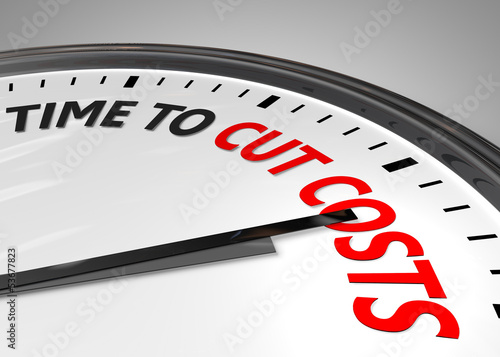 Illustration: low budget concept - Time to cut costs low budget concept - Time to cut costs