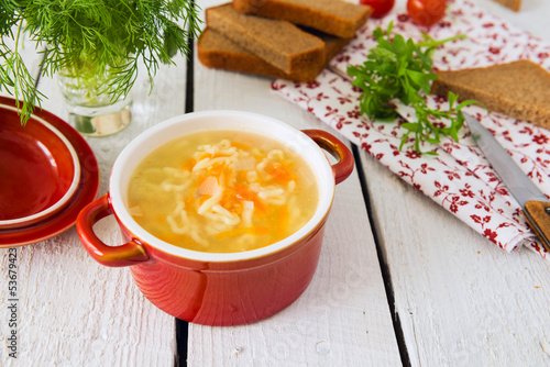 Photo: Noodle soup with vegetables Noodle soup with vegetables
