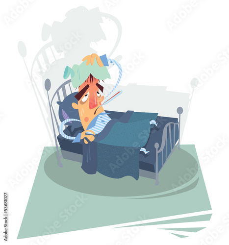 Illustration: Patient on bed Patient on bed