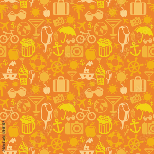 Vector: Vector seamless pattern with summer icons Vector seamless pattern with summer icons