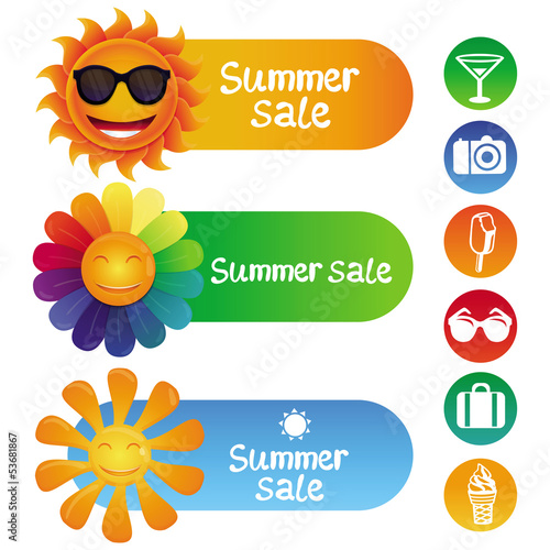 Vector: Vector set with summer design elements Vector set with summer design elements