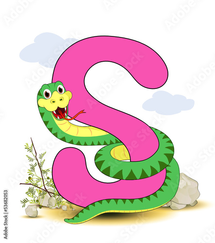 Vector: Alphabet, S Schlange Alphabet, S Schlange