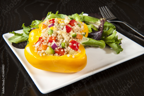 Photo: Stuffed Yellow Pepper with Salad Stuffed Yellow Pepper with Salad