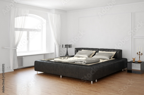 Photo: Sleeping room with bed and leather parts Sleeping room with bed and leather parts
