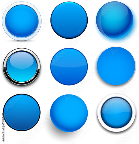 Vector: Round blue icons. Round blue icons.