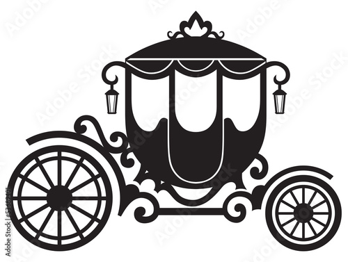 Vector: Vintage carriage isolated on white background Vintage carriage isolated on white background