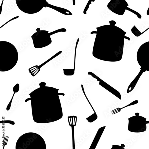 Vector: Kitchenware pattern Kitchenware pattern