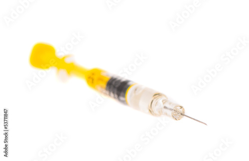 Photo: syringe with a vaccine syringe with a vaccine