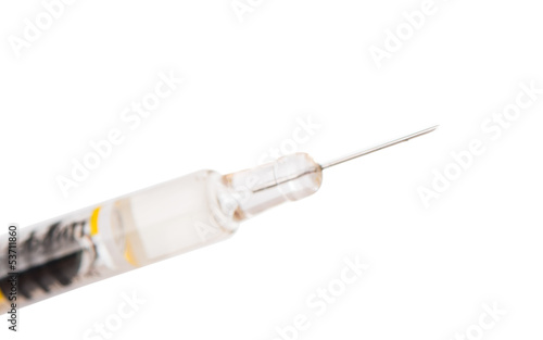 Photo: syringe with a vaccine syringe with a vaccine