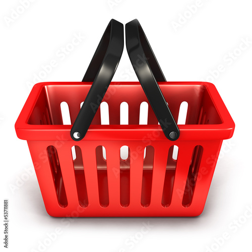 Illustration: 3d empty shopping basket 3d empty shopping basket