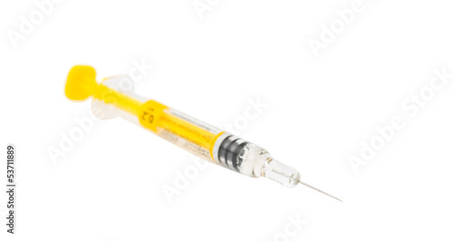 Photo: syringe with a vaccine syringe with a vaccine