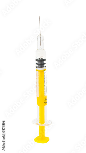 Photo: syringe with a vaccine syringe with a vaccine