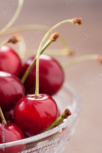 Photo: Fresh cherries on cute bowl Fresh cherries on cute bowl