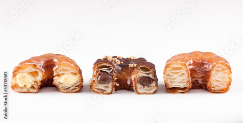 Photo: Chocolate, cream and original croissant and doughnut mixture Chocolate, cream and original croissant and doughnut mixture