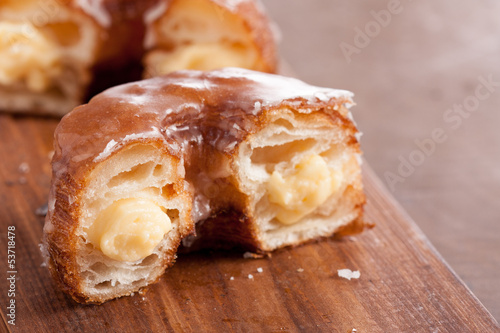 Photo: Cream croissant and doughnut mixture Cream croissant and doughnut mixture