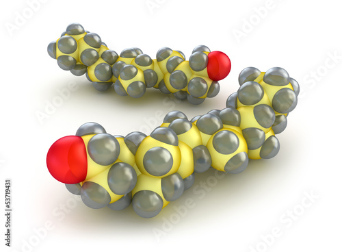 Illustration: Cholesterol model , isolated on white Cholesterol model , isolated on white