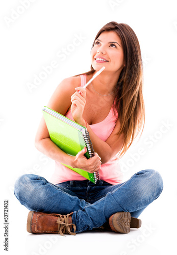 Photo: Thoughtful female student Thoughtful female student