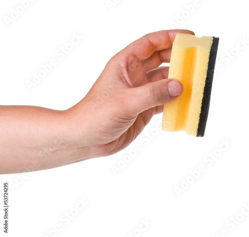 Photo: hand with a sponge hand with a sponge