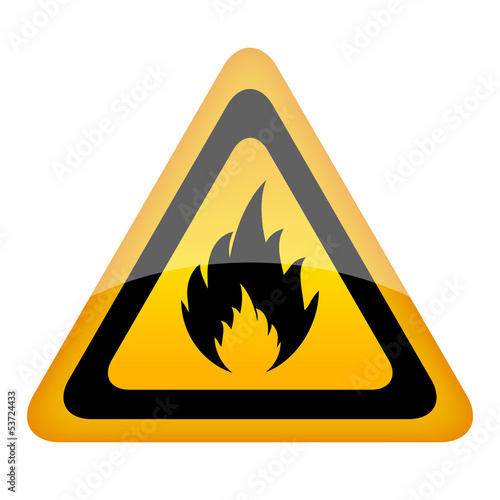Vector: Vector fire warning sign Vector fire warning sign